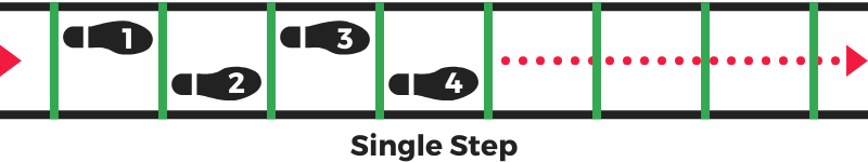 Single step agility ladder exercise